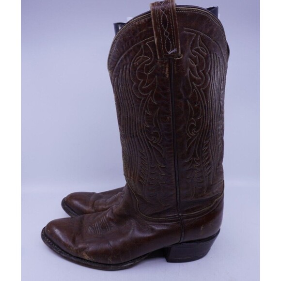 Tony Lama Vintage Gold Label Cowboy Boots Mens 10.5D #6367 Brown Distressed Work - Picture 3 of 9